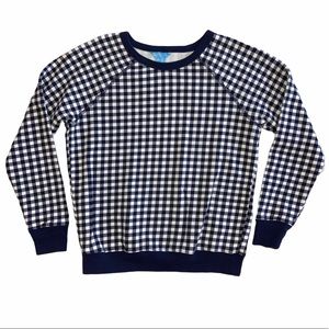 Draper James XS navy gingham sweatshirt